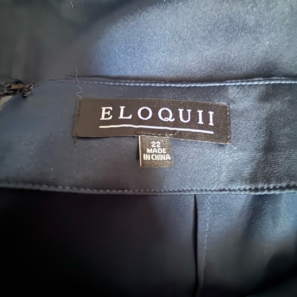Eloquii Dark Blue Polyester Mini Skirt with Zipper Back - Picture 6 of 7